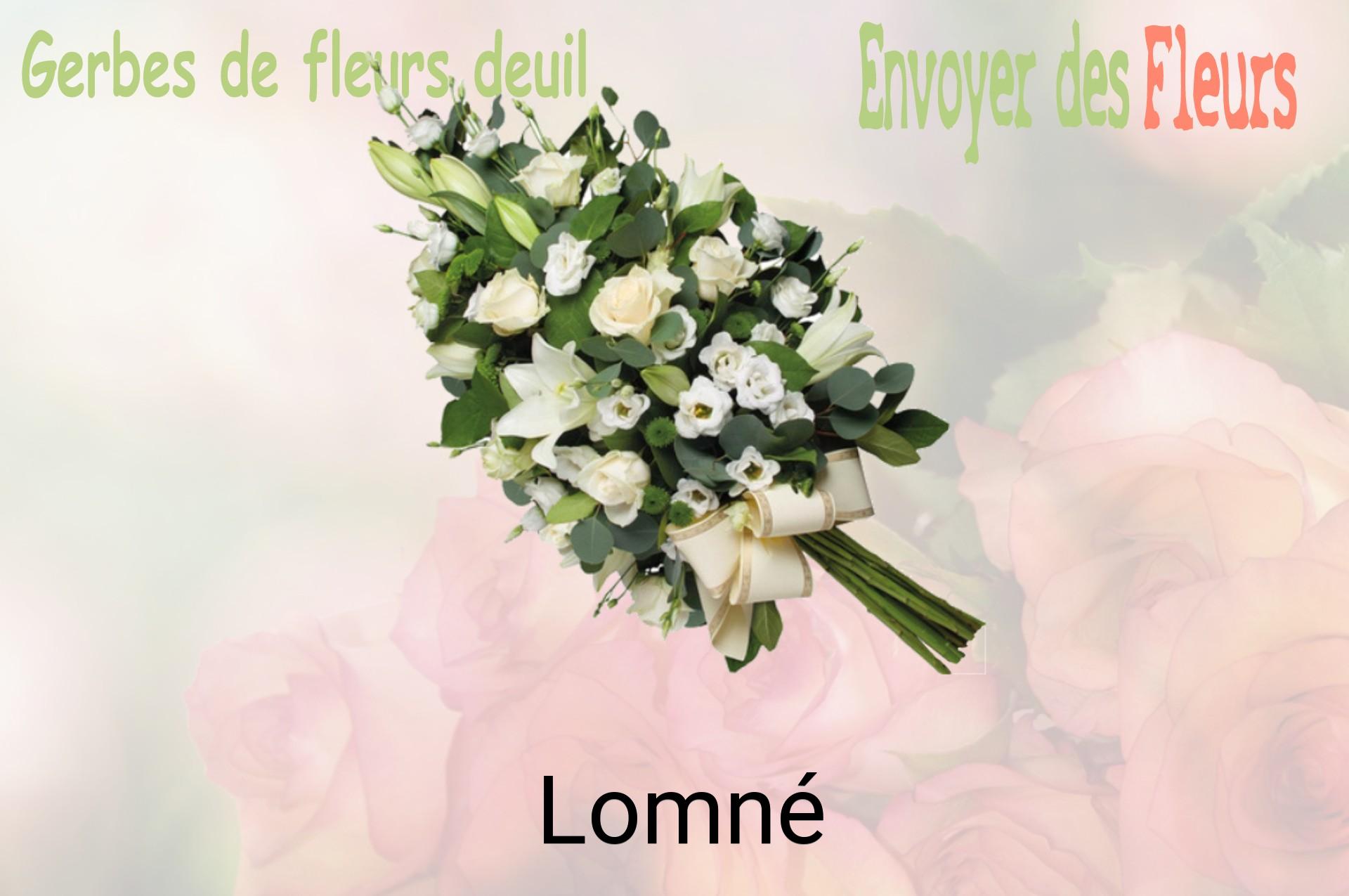 Gerbe de fleurs de deuil livrée à Lomné